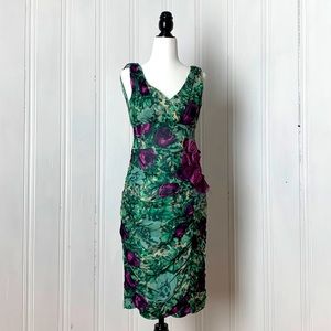 ☀️ Like new NANETTE LEPORE adjusted purple and green silk chiffon dress